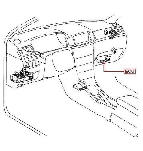 2005-2008 Corolla ECM location