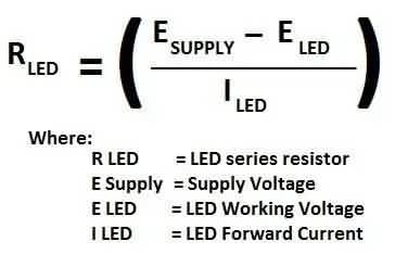 LED Resistor Calculation Formula
