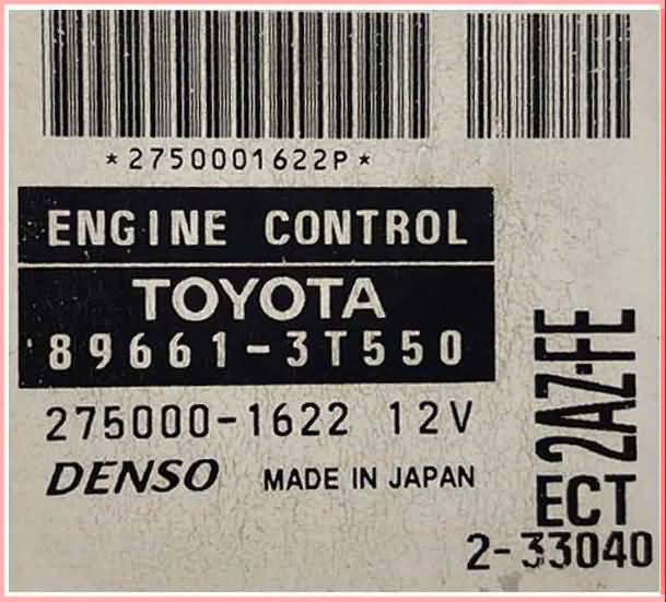 2002 camry 89661-3T550 ecu label